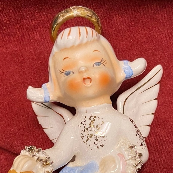 LEFTON Porcelain Figurine Is A Highly Collectible Birthday Angel With Gold Halo. - Picture 8 of 8